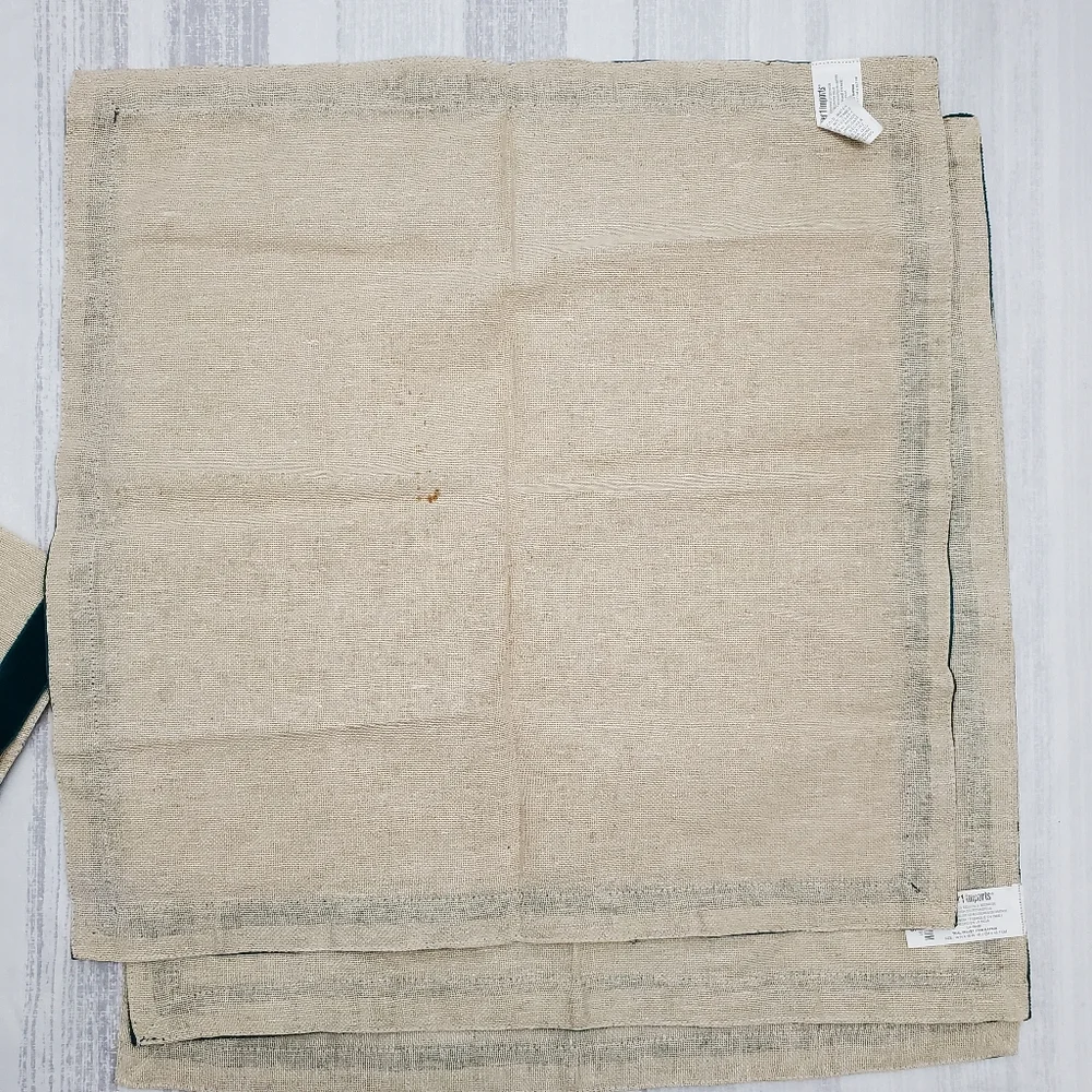 Pier 1 Napkins - Teal Velvet Trim - 4pcs *